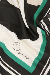 Echarpe imprimée en noir, écru et vert de Opus pour Femmes