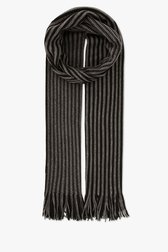 Écharpe rayée gris-noir de Michaelis pour Hommes