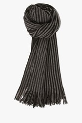 Écharpe rayée gris-noir de Michaelis pour Hommes
