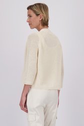 Ecru ajour gebreide cardigan van Barbara Lebek voor Dames
