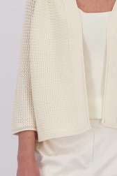 Ecru ajour gebreide cardigan van Barbara Lebek voor Dames