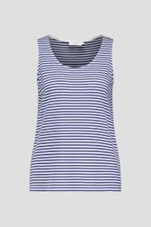 Ecru-blauw gestreept topje met brede bandjes van Liberty Island voor Dames