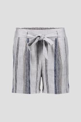 Ecru-blauwe paperbag short met gestreept motief van Geisha voor Dames