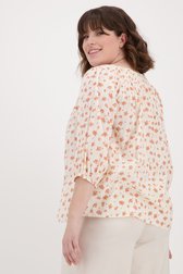 Ecru blouse met fijne oranje print van Fransa voor Dames