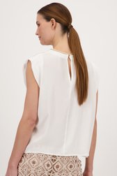 Ecru blouse met glinsterend hals van More & More voor Dames