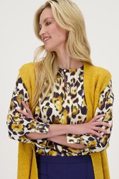 Ecru blouse met goud-blauwe print van Claude Arielle voor Dames