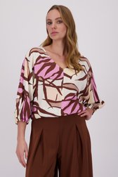 Ecru blouse met grafische print van D'Auvry voor Dames