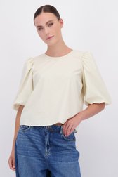 Voorkant van Ecru blouse met pofmouwen door JDY voor Dames