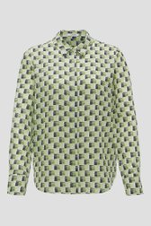 Ecru blouse met print in navy en lichtgroen van Opus voor Dames