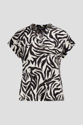 Ecru blouse met zebraprint van Signature voor Dames