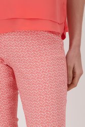 Ecru broek met roze print - 7/8 lengte van Liberty Island voor Dames