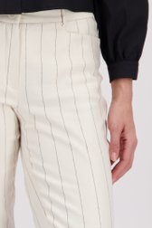 Ecru broek met zwart gestreept motief van More & More voor Dames