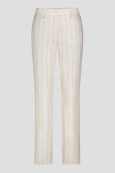 Ecru broek met zwart gestreept motief van More & More voor Dames