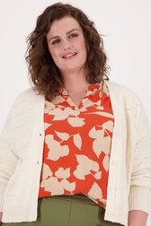 Ecru cardigan met gestreept motief van Only Carmakoma voor Dames