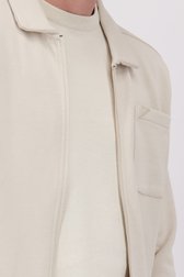 Detail van Ecru cardigan met lange mouwen en rits door Bluefields voor Heren
