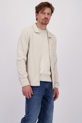 Voorkant van Ecru cardigan met lange mouwen en rits door Bluefields voor Heren