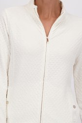 Detail van Ecru cardigan met rits  door Claude Arielle voor Dames