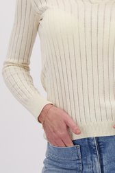 Ecru geribde polo van AC by Annelien Coorevits voor Dames