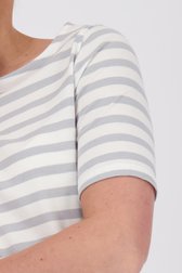 Ecru-grijs gestreept T-shirt van More & More voor Dames