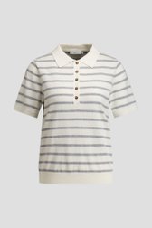 Productfoto 1 van Ecru-grijs gestreepte polo  door Liberty Island voor Dames