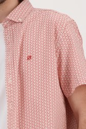 Ecru hemd met fijne rode print – Regular fit  van Ravøtt voor Heren