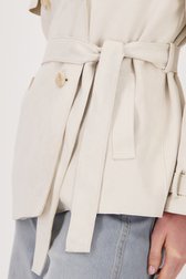 Ecru jas met suède look van Liberty Island voor Dames