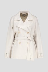 Ecru jas met suède look van Liberty Island voor Dames