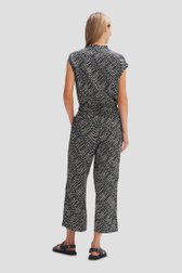 Achterkant van Ecru jumpsuit met zwarte print door Opus voor Dames