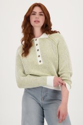 Ecru-kaki gestreepte trui van Liberty Loving nature voor Dames