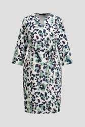 Productfoto 1 van Ecru kleedje met groene print door Claude Arielle voor Dames
