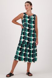 Ecru kleedje met zwart-groene print van Opus voor Dames