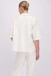 Achterkant van Ecru linnen blouse door Liberty Island voor Dames