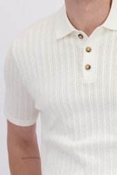 Detail van Ecru polo in structuurstof  door Only & Sons voor Heren
