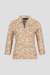 Ecru polo met animal print van Claude Arielle voor Dames