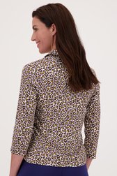 Ecru polo met fijne luipaardprint van Claude Arielle voor Dames