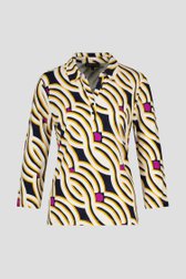 Ecru polo met grafische print van Claude Arielle voor Dames
