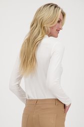 Ecru polo met lange mouwen van Claude Arielle voor Dames