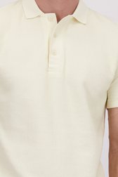 Detail van Ecru ribgebreide polo door Bluefields voor Heren