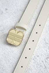 Productfoto 1 van Ecru riem met goudkleurige logogesp door Laurent David voor Dames