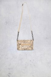 Achterkant van Ecru schoudertas met slangenprint door Bulaggi voor Dames