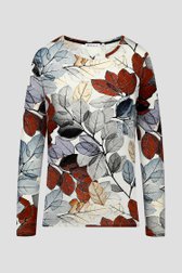 Ecru T-shirt met bladerprint van Bicalla voor Dames