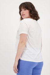 Ecru T-shirt met fijne opdruk van Only Carmakoma voor Dames