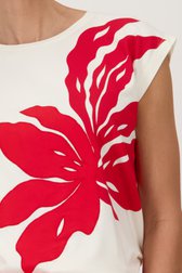Ecru T-shirt met geborduurde bloem  van D'Auvry voor Dames