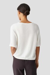 Ecru T-shirt met gewafelde structuur van Opus voor Dames