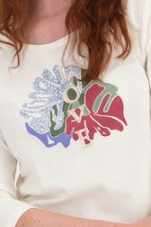 Detail van Ecru T-shirt met opdruk door Libelle voor Dames