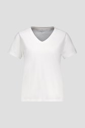 Ecru T-shirt met V- hals van Liberty Island voor Dames