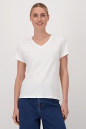 Ecru T-shirt met V- hals van Liberty Island voor Dames