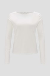 Ecru T-shirt met vierkante hals van Opus voor Dames