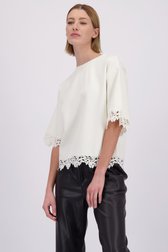 Voorkant van Ecru top met broderie door D'Auvry voor Dames