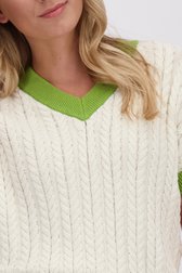 Detail van Ecru top met kabelsteek door Libelle voor Dames